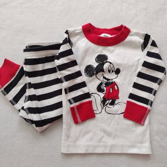 Hanna Andersson Other - Hanna Andersson Disney Pajama Set 2T Mickey Mouse Organic Cotton Long Johns